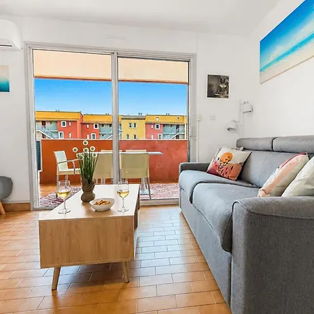 Le Cocon Bleu - T3, 6p, Pk, Clim - A 5 Min Apartament Agde
