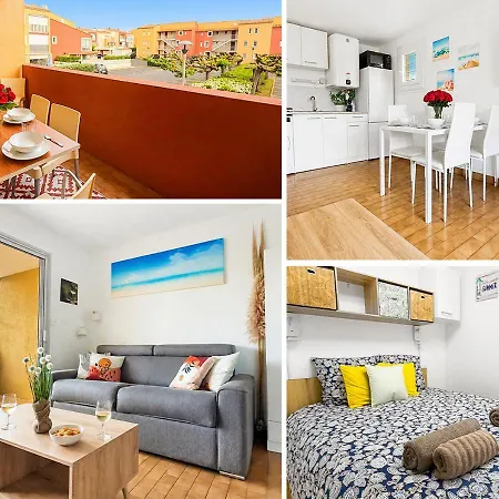 Apartament Le Cocon Bleu - T3, 6p, Pk, Clim - A 5 Min Agde